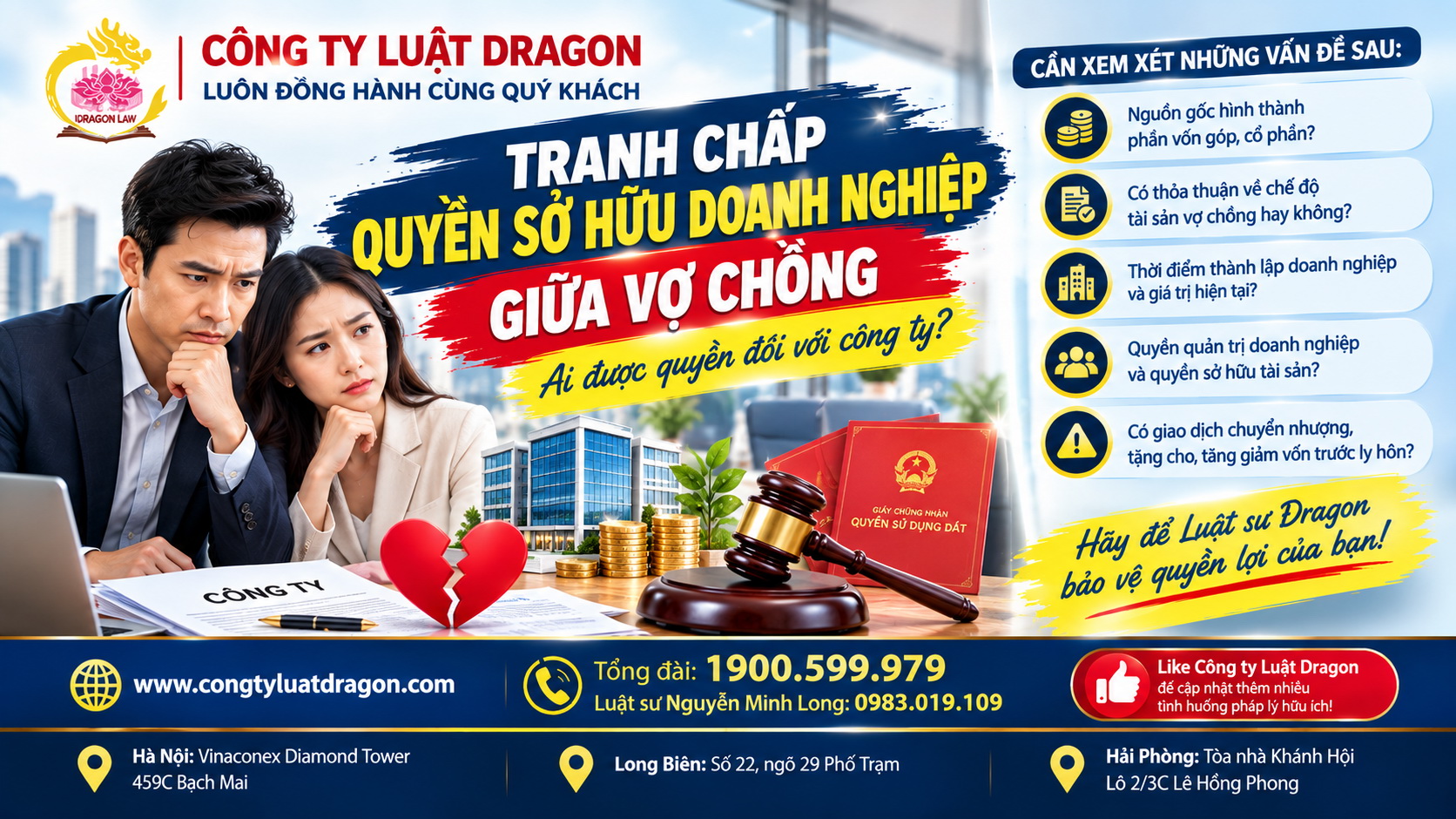 Tranh chấp quyền sở hữu doanh nghiệp giữa vợ chồng